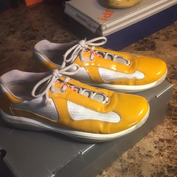 yellow prada sneakers
